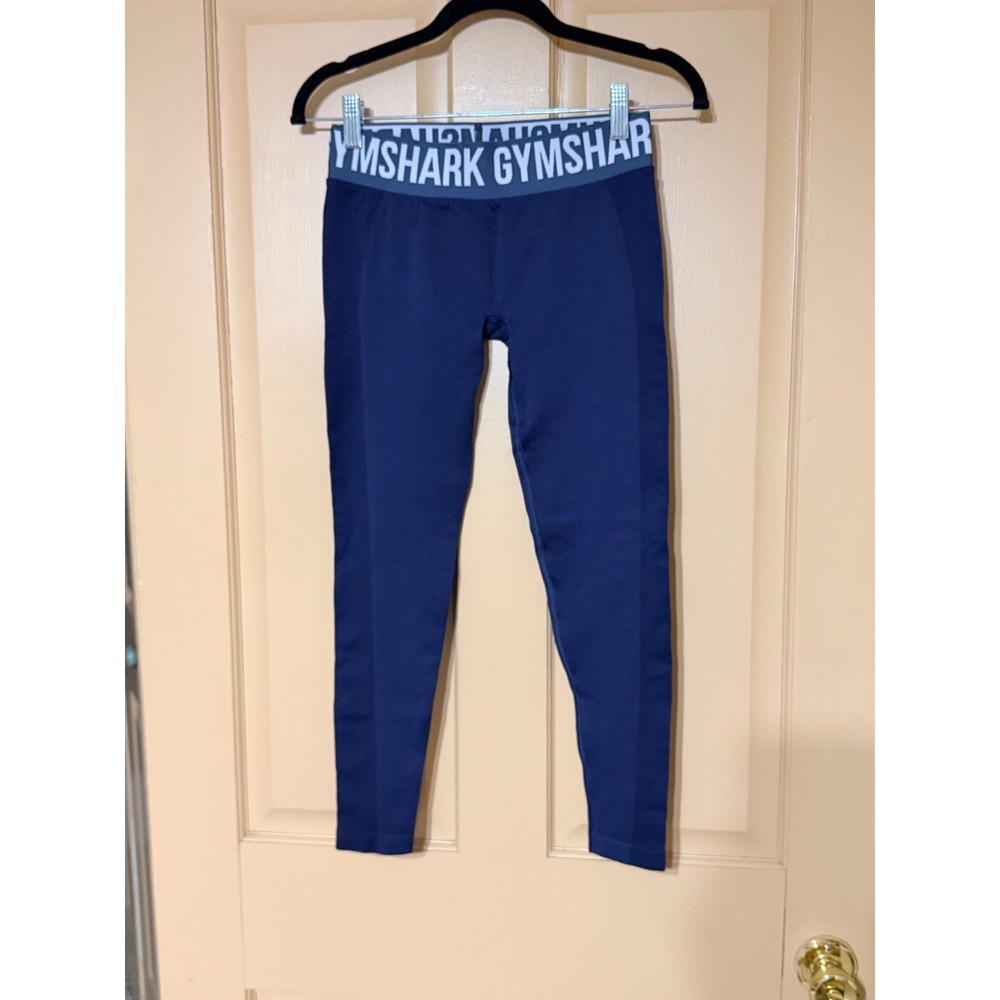 Gymshark Flex Leggings Navy Blue Teal Seamless High Waisted Athletic Pants